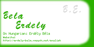 bela erdely business card
